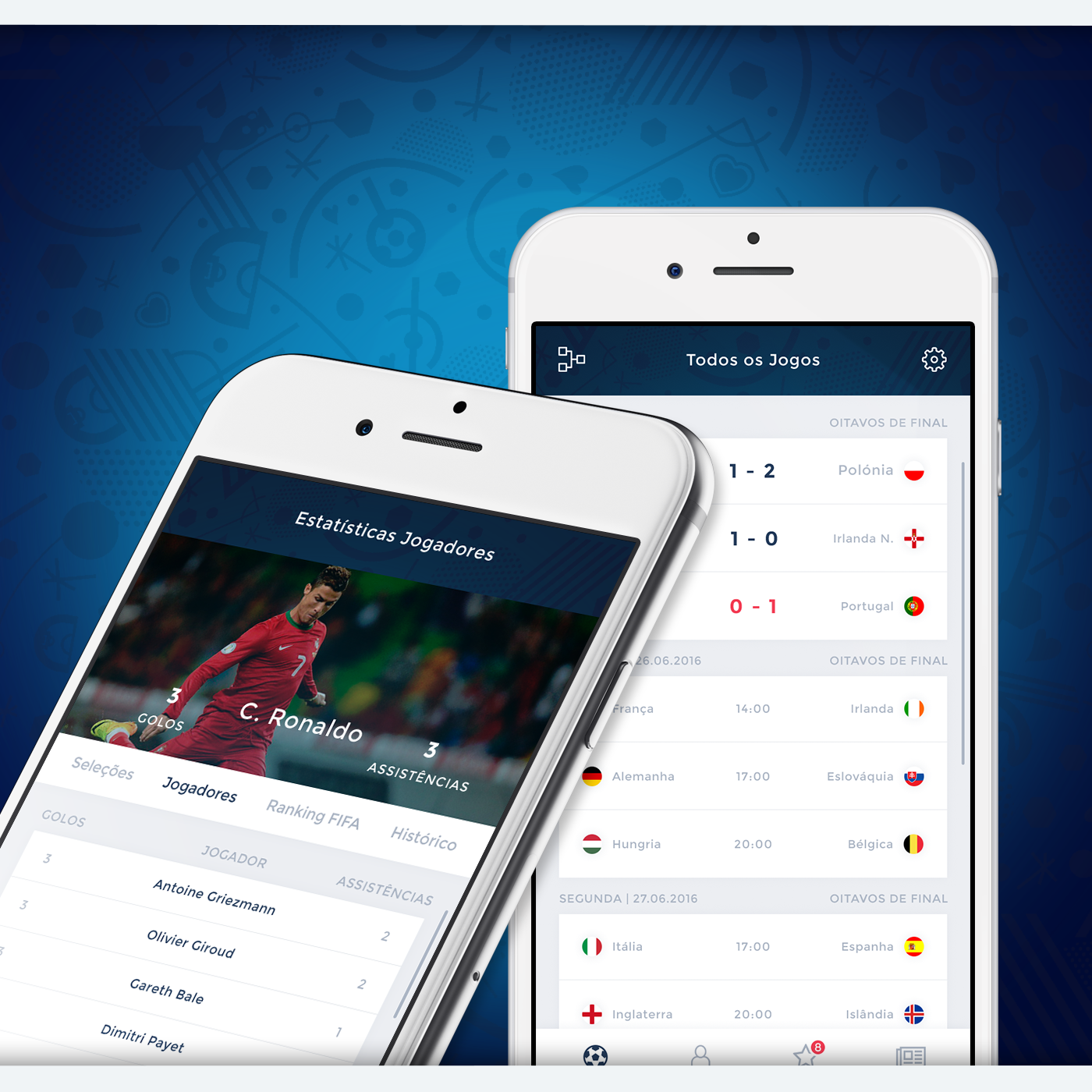 euro 2016 application app Interface UI/UX sports futebol
