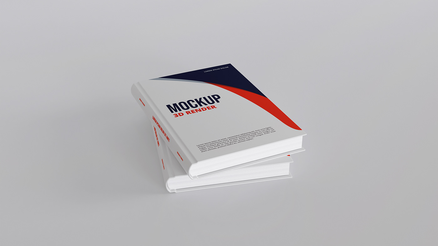 3d render book cover design Mockup
