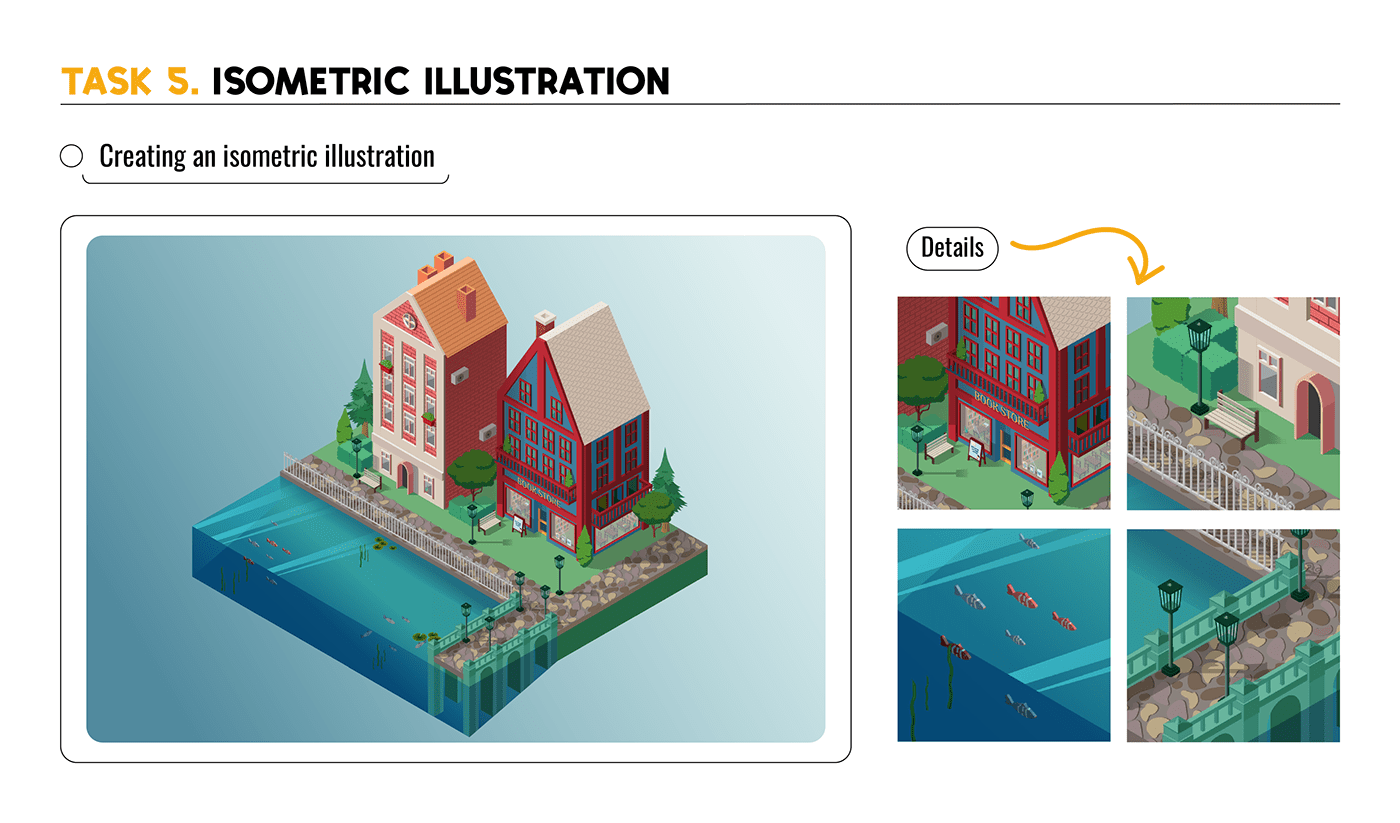 portfolio vector adobe illustrator Graphic Designer Character design  ILLUSTRATION  Landscape SkillBox