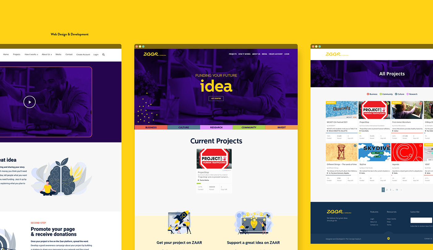 brand identity branding  crowdfunding design identity Logo Design Logotype malta Web Design  Website
