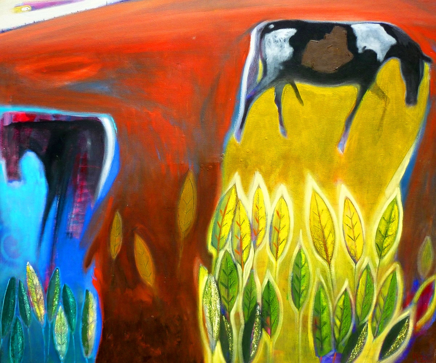 caballos indio hojas paisaje arte pintura oleo oil paisajes contemporary art