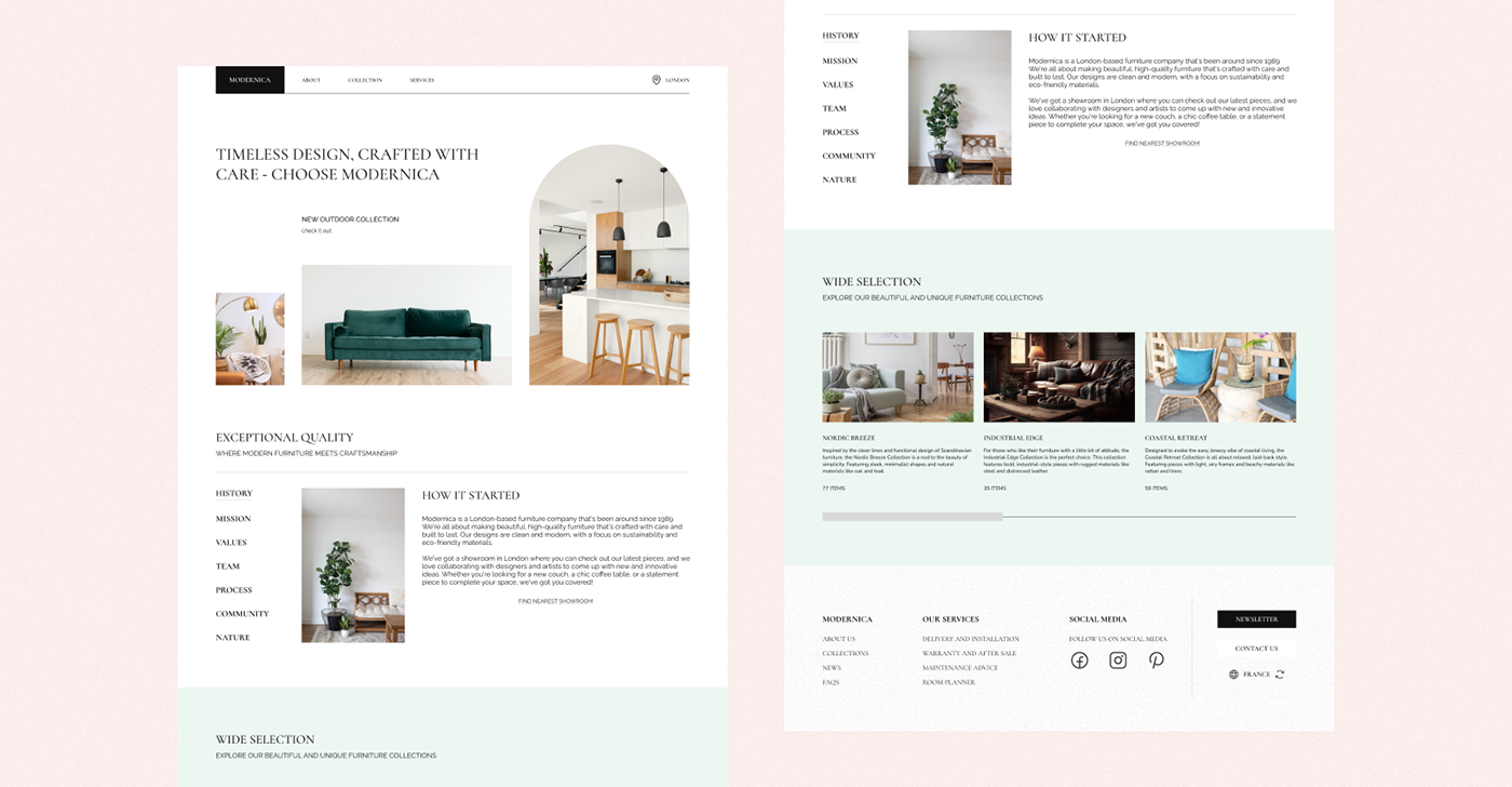 art funiture interior design  minimalist product design  screenshot ui design UI/UX user interface Web Design 