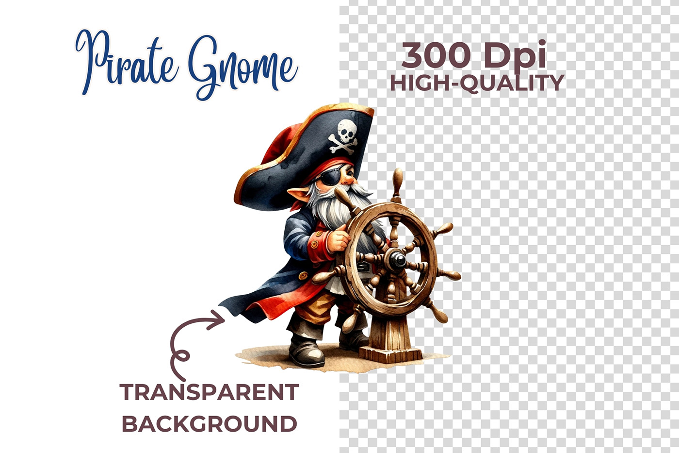 gnome ILLUSTRATION  watercolor clipart Character design  Digital Art  pirate cartoon cute Native