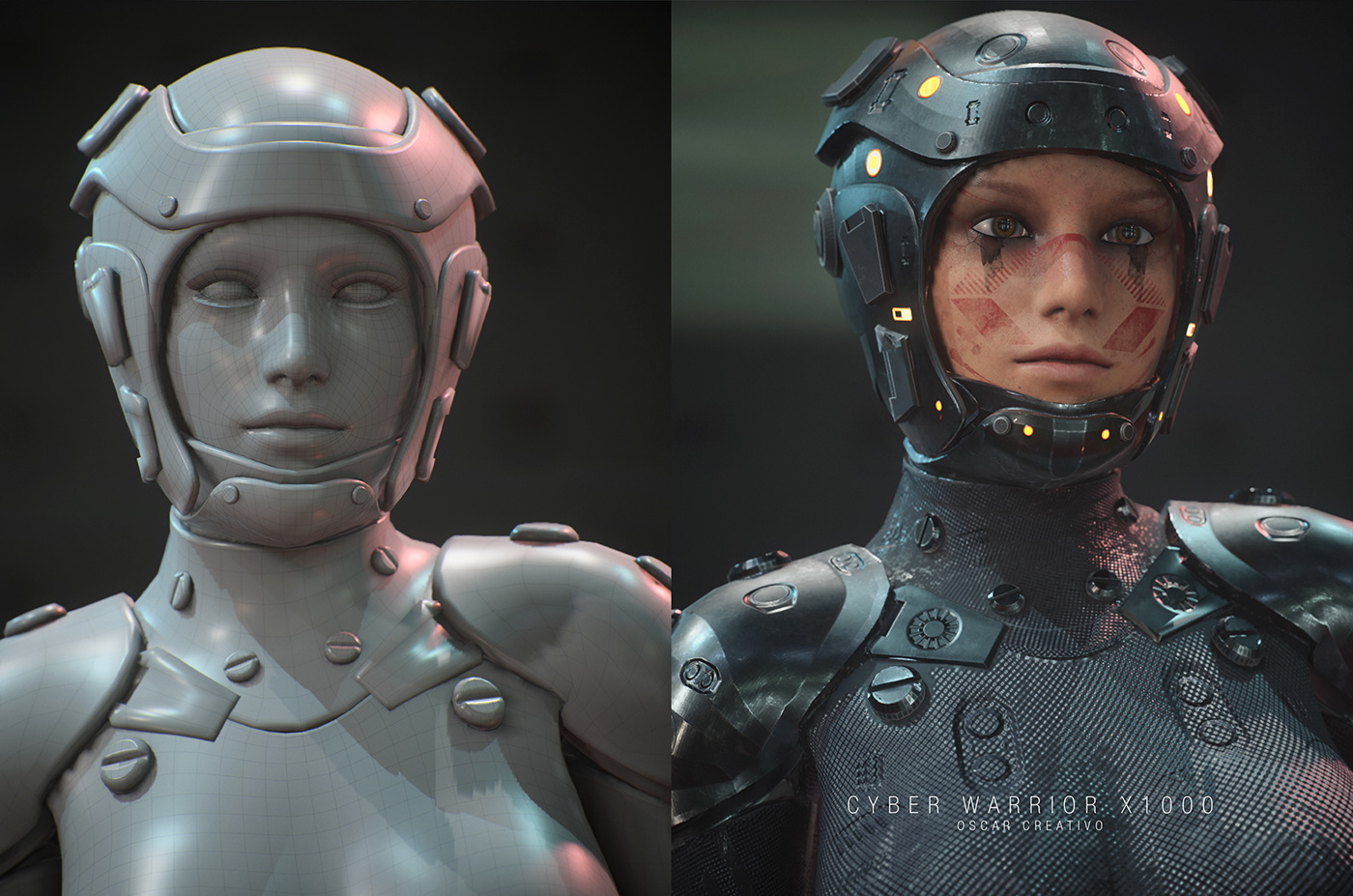 free model 3d Render Substance Painter people Armor cinema 4d real render Space  woman