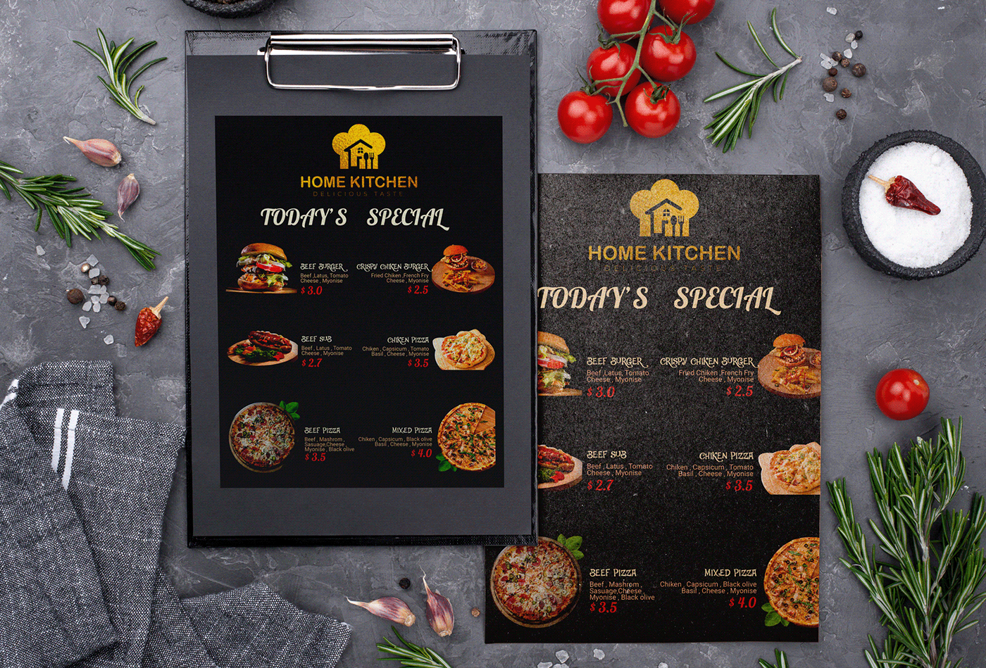 awesome black creative Food  food menu food menu design Menu Card menu design restaurant Restaurant Food Menu