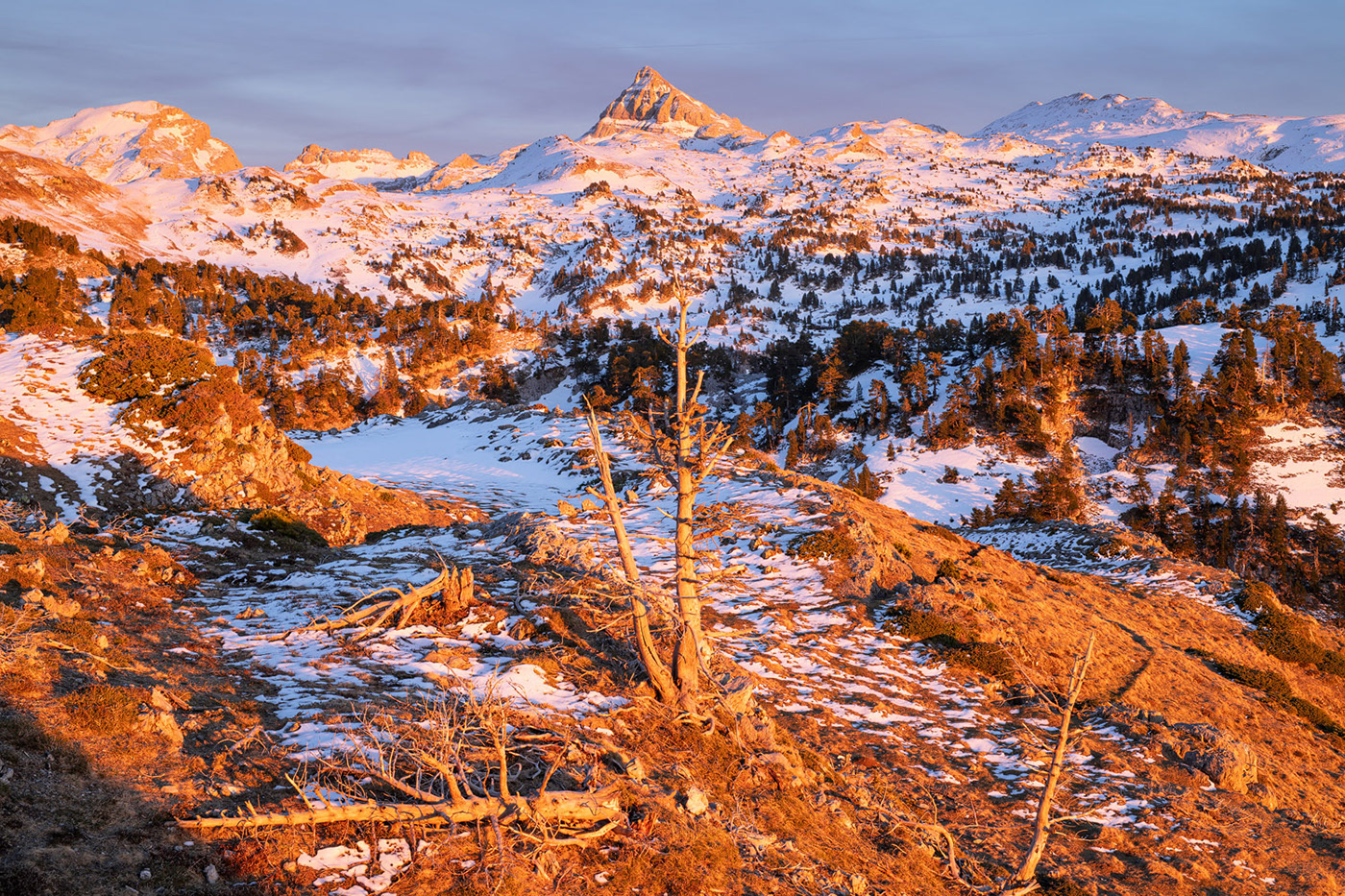 Landscape Nature range snow sunset DUSK mountain pass Travel