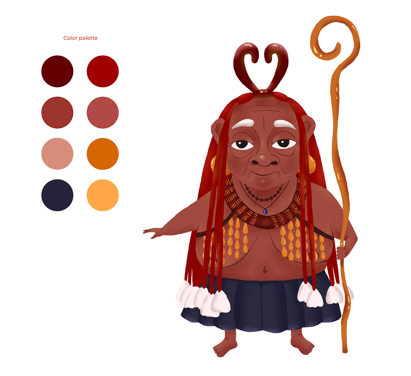 cartoon Character Character design  Digital Art  grandma himba oldwoman tribal tribe wisdom
