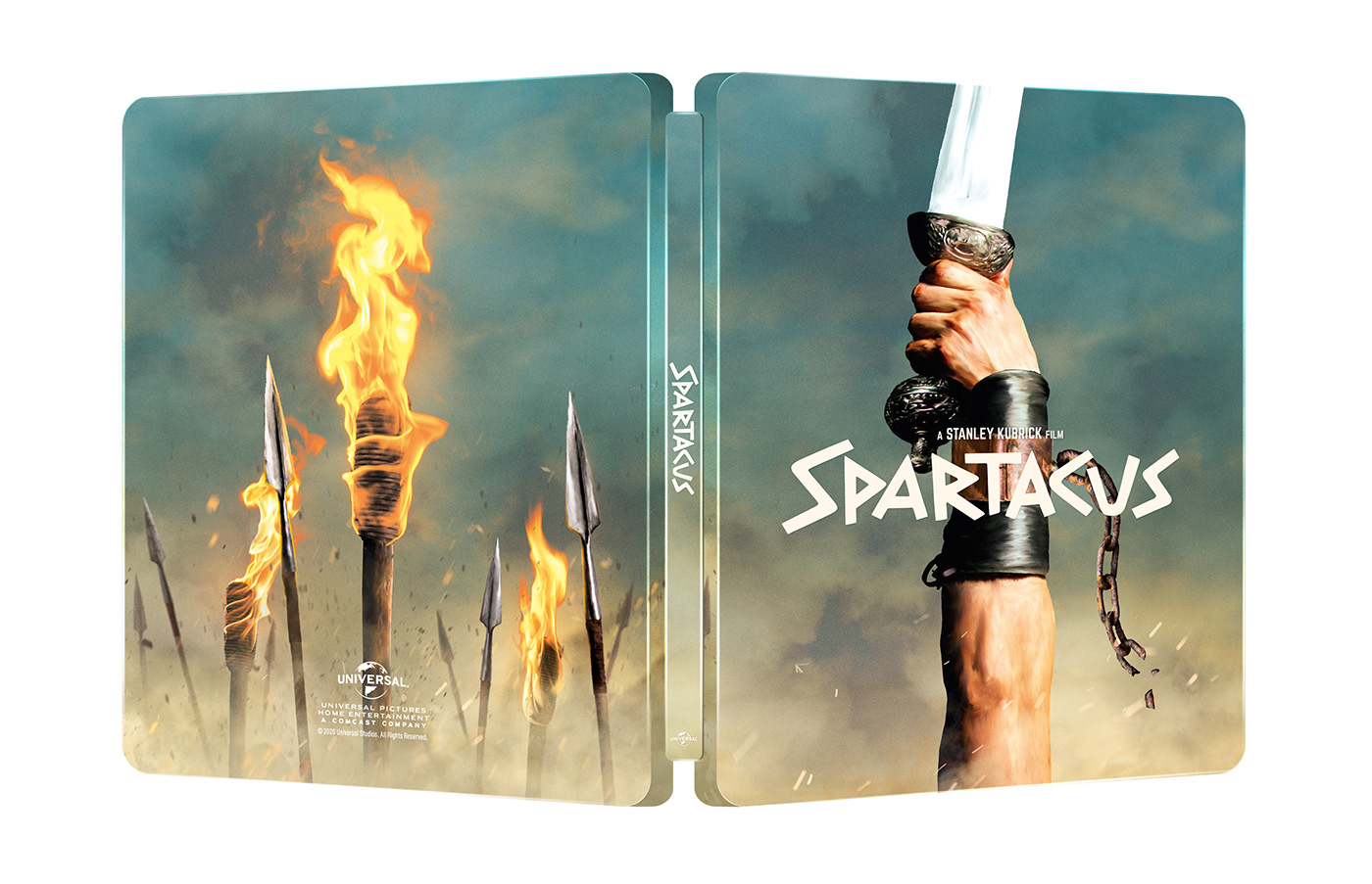 Digitall painted, limited edition steelbook design celebrating the 60th anniversary of Spartacus.