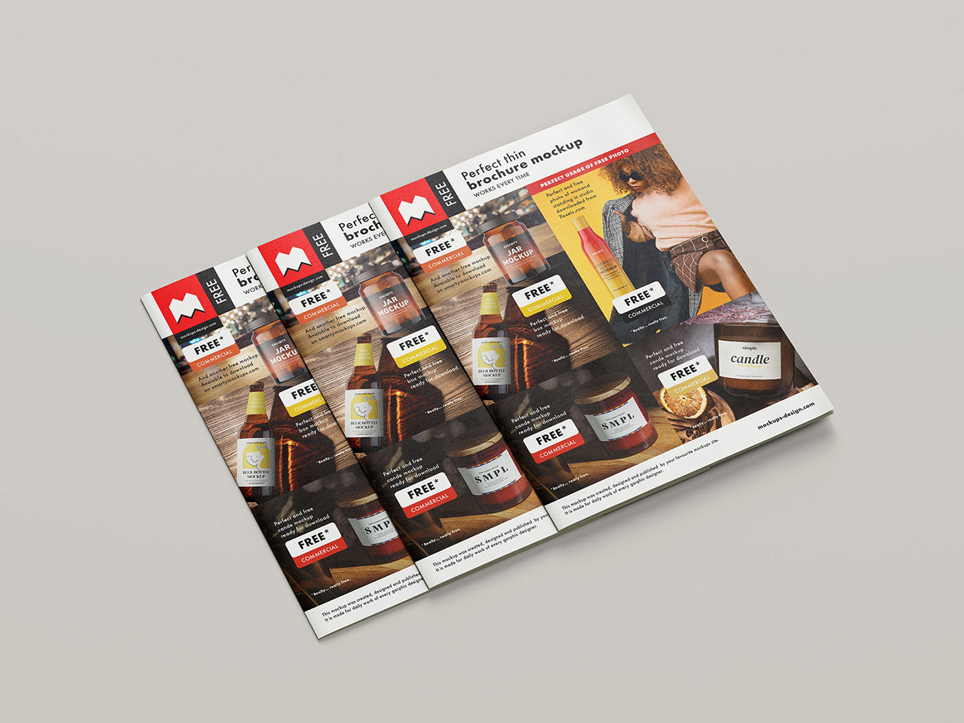 thin magazine brochure a4 a5 Mockup template download mall market