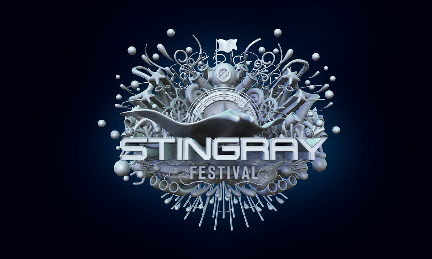 3D CGI Digital Art  Event festival ILLUSTRATION  music night party stingray