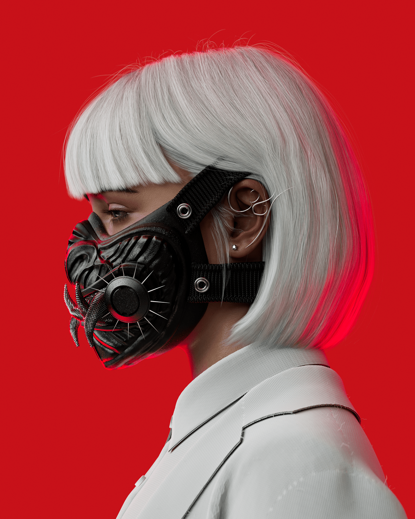 3D artwork Character design  Cyberpunk Digital Art  nft portrait Scifi