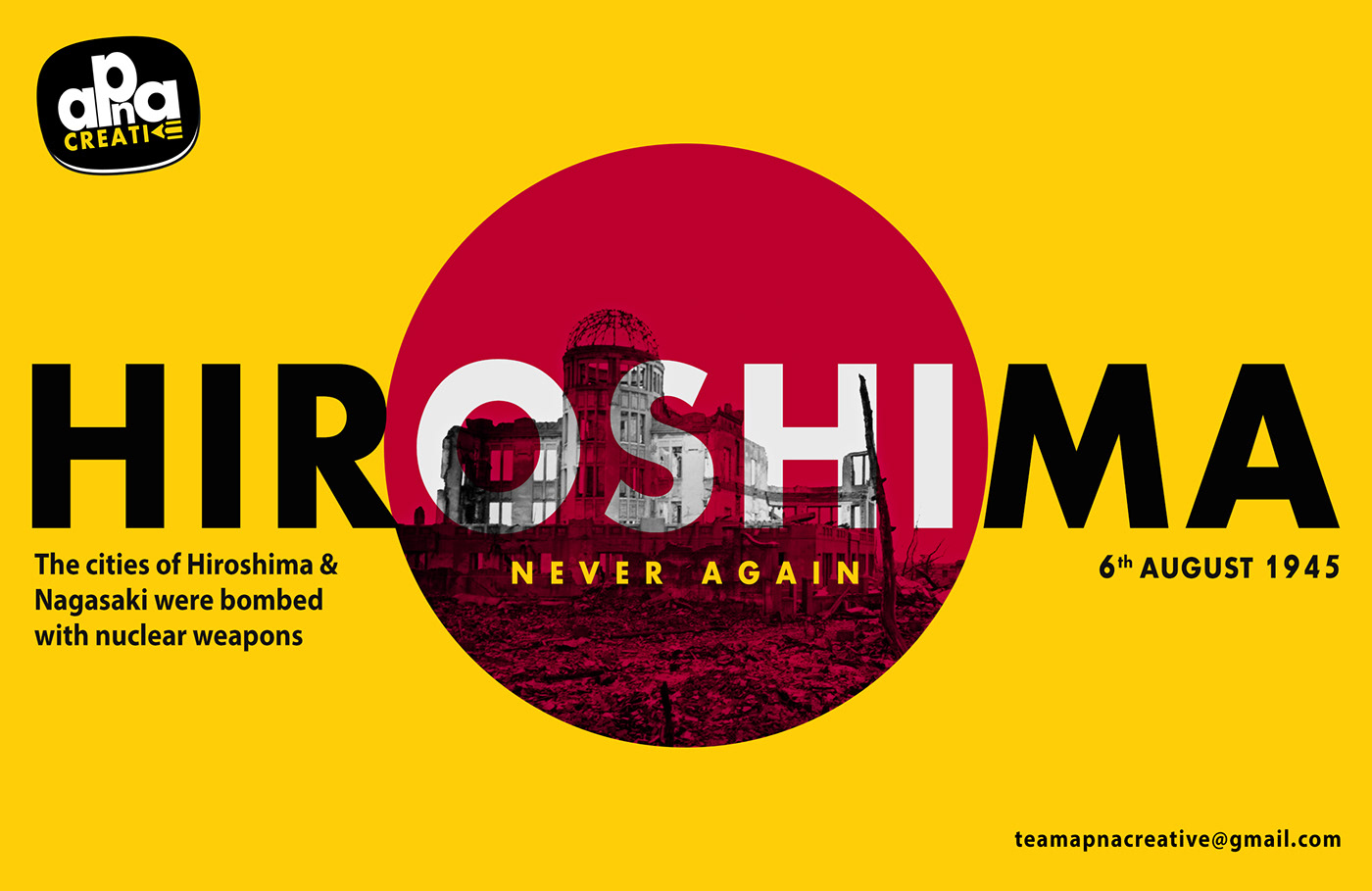 @apnacreative #teamapnacreative #apnacreative #Hiroshima #nagasaki #6th #august #1945 #Design #graphicdesigner #illustration #Branding #graphic #designer #photoshop #Creative #illustrator #DigitalArt #typography #graphics #marketing #brand #Poster