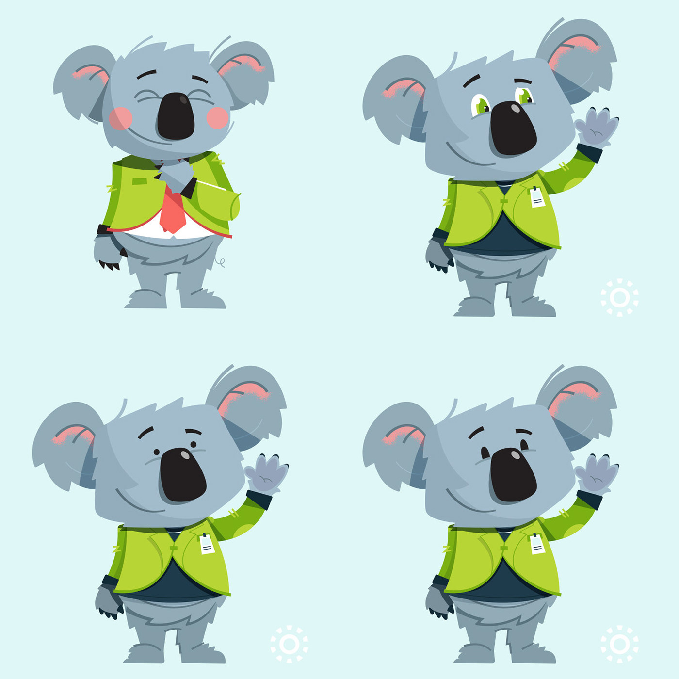 Koala bear dressed in a suit and tie