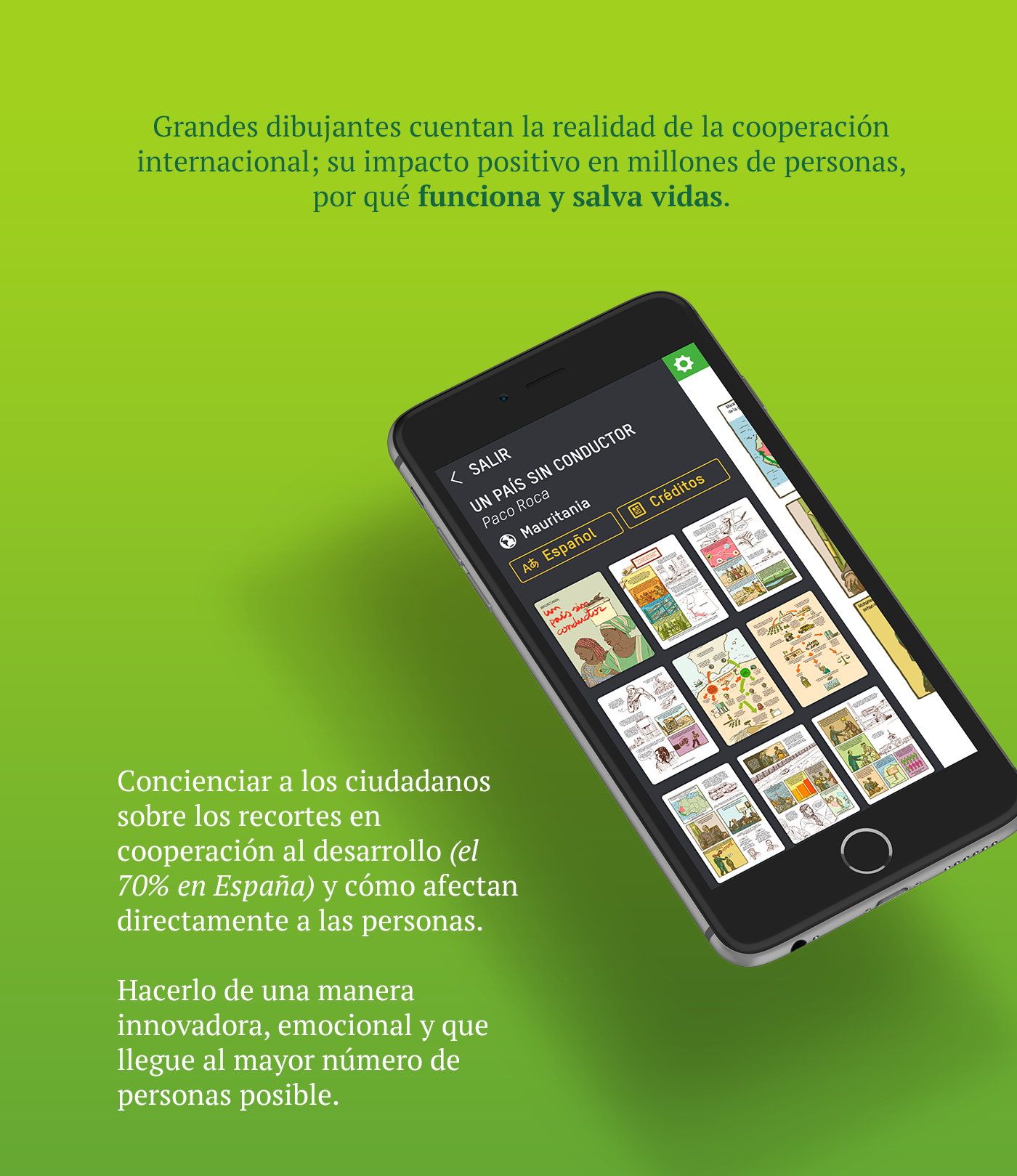 Oxfam intermon app comic ios html5 android app