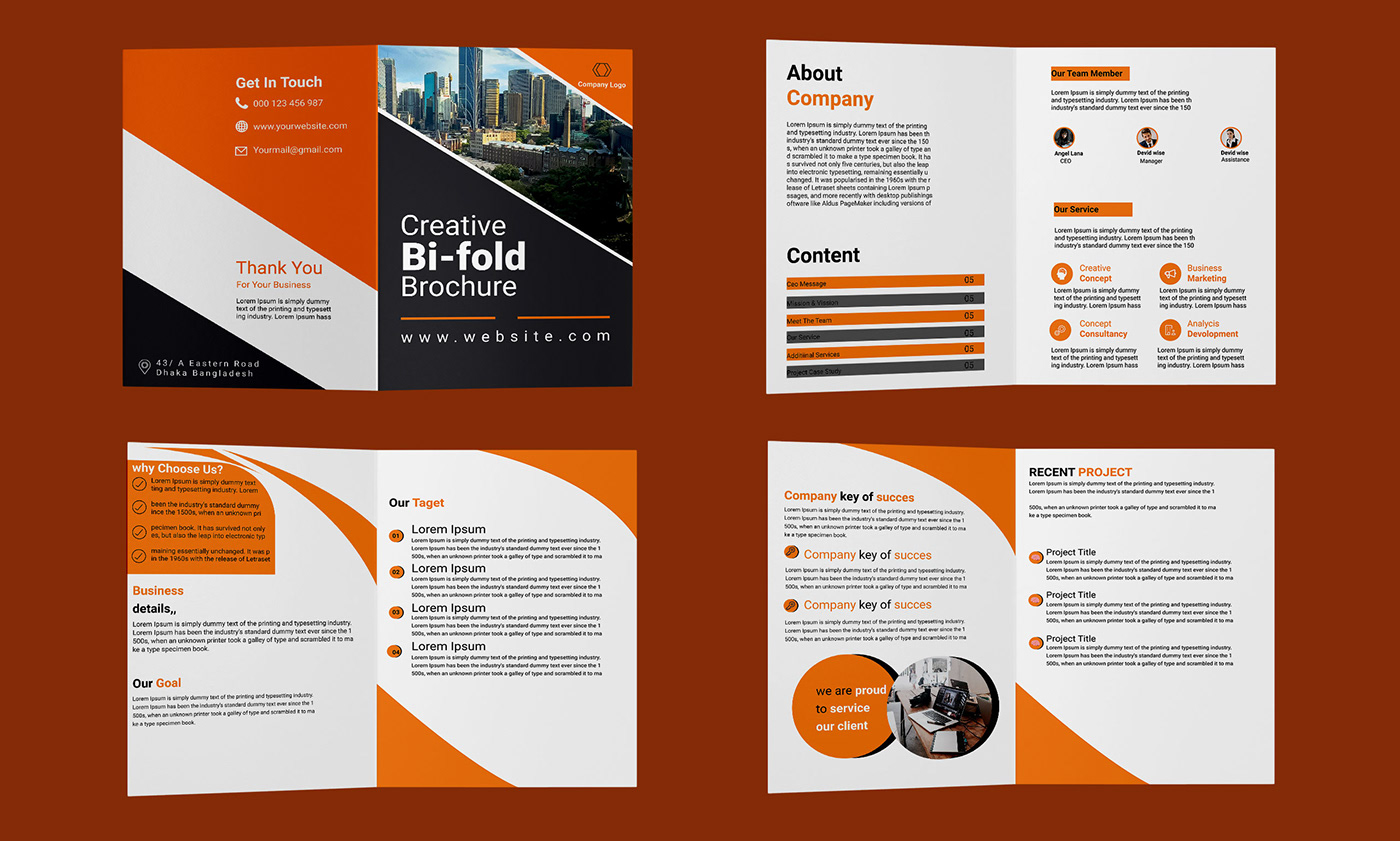 brochure multiple brochure creative agency Company Brochure digital business brand bi fold brochure Food Menu brochure