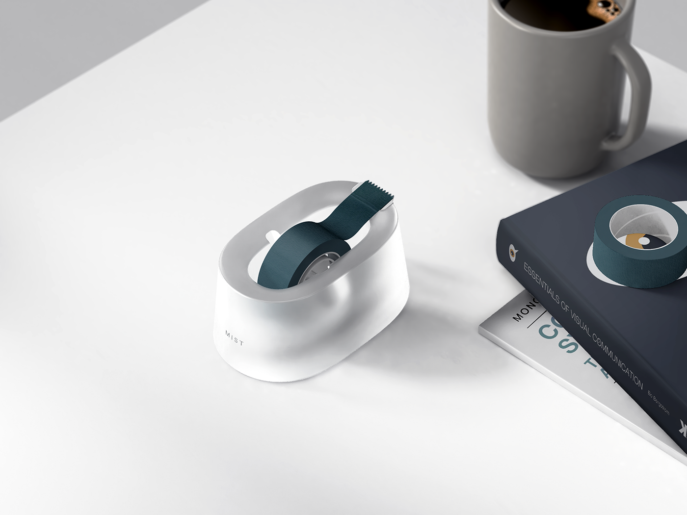 designchallenge Gadget industrialdesign minimal object productdesign Render Stationery tape dispenser translucent
