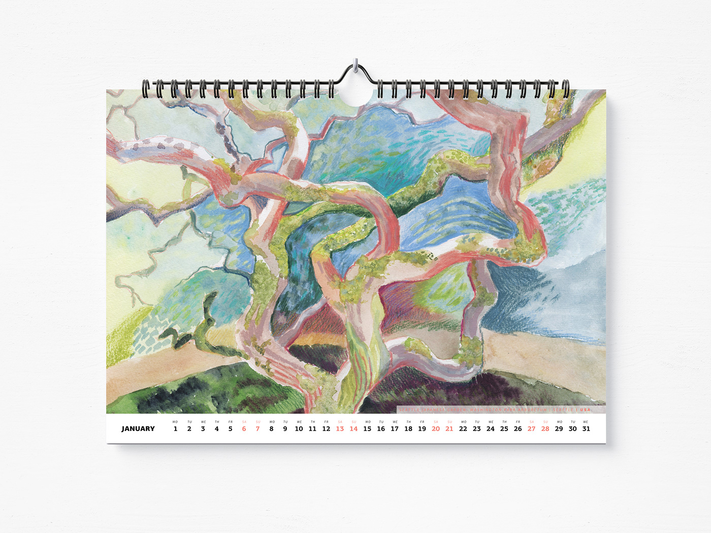 calendar design calendar2024 illustrations artwork artist printed illustration art Drawing  painting  