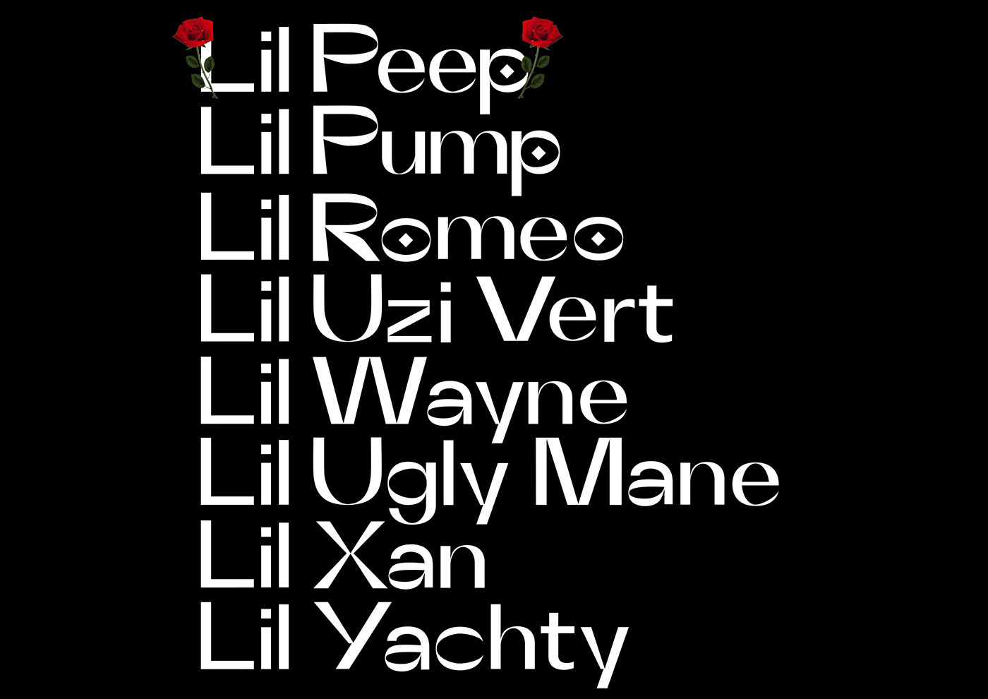 Lil Thug Lil thug typeface Typeface typography   Lil Peep Grafikdesign graphicdesign print poster typo