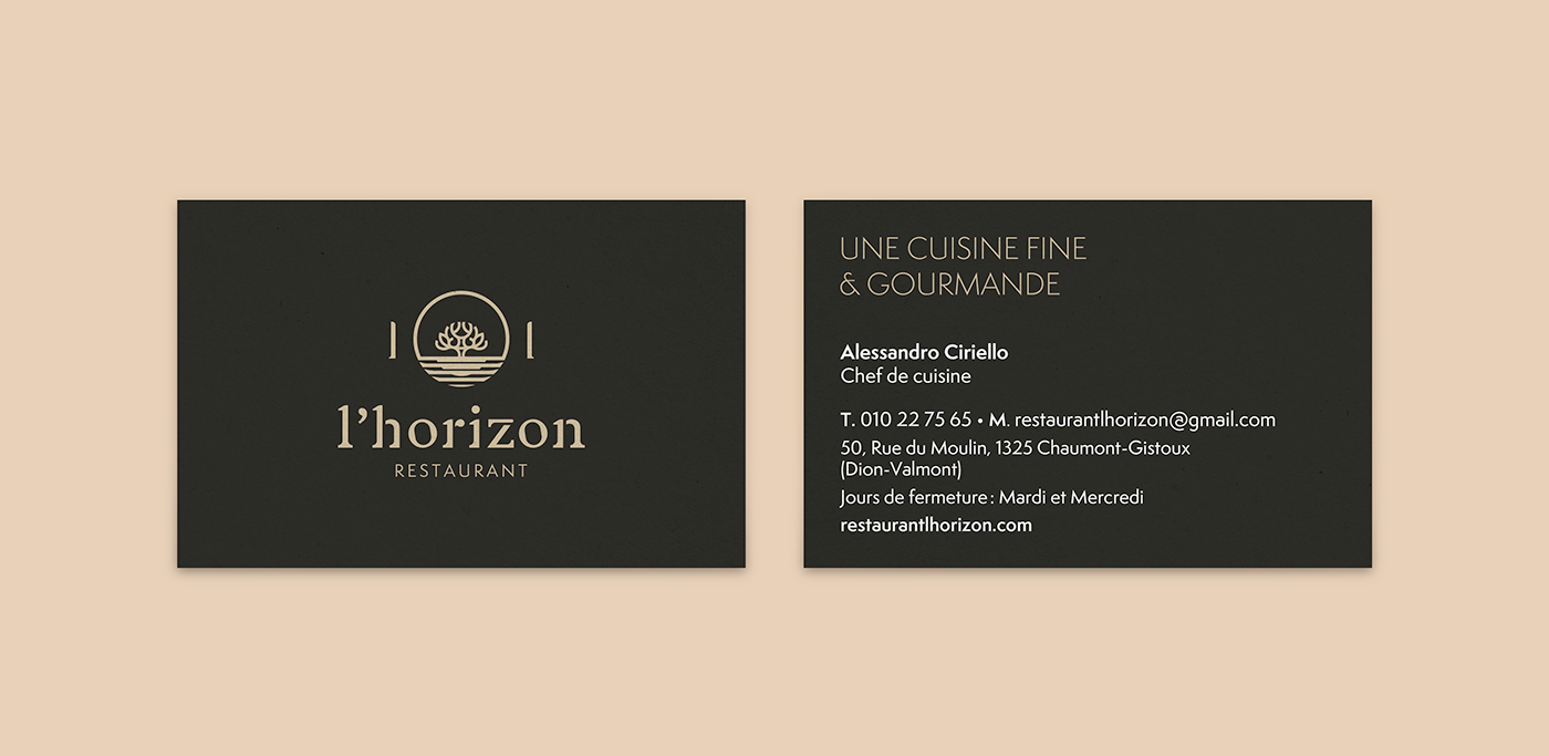 restaurant gastronomic design branding  Food  belgium identity gastronomic restaurant horizon menu