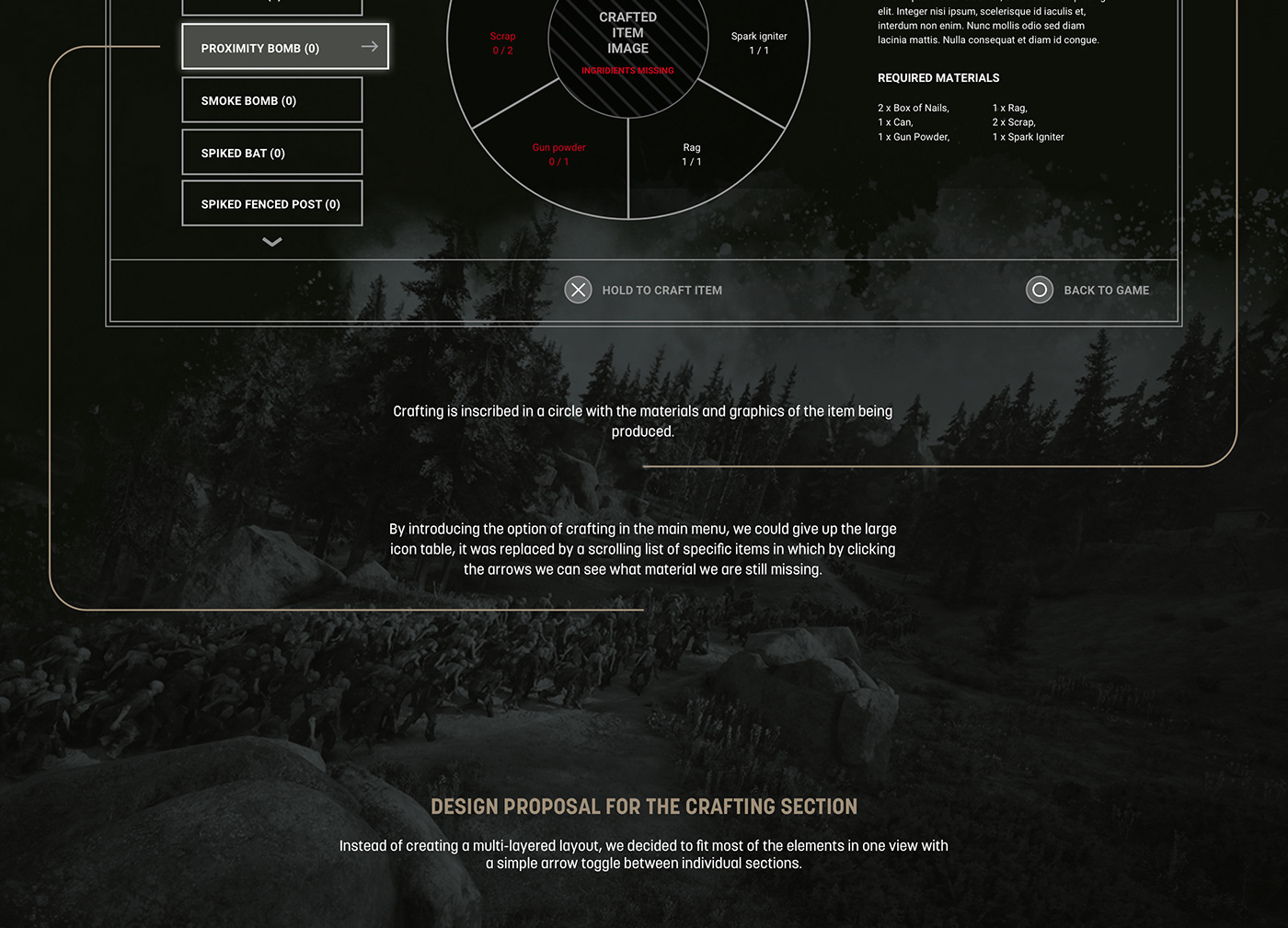 game design  UI ux graphic design  Gaming Interface concept playstation daysgone Videogames