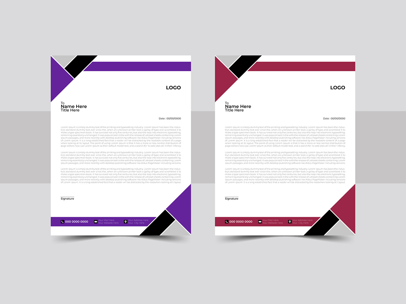 letterhead design elegant business modern paper agency Unique abstract minimalist