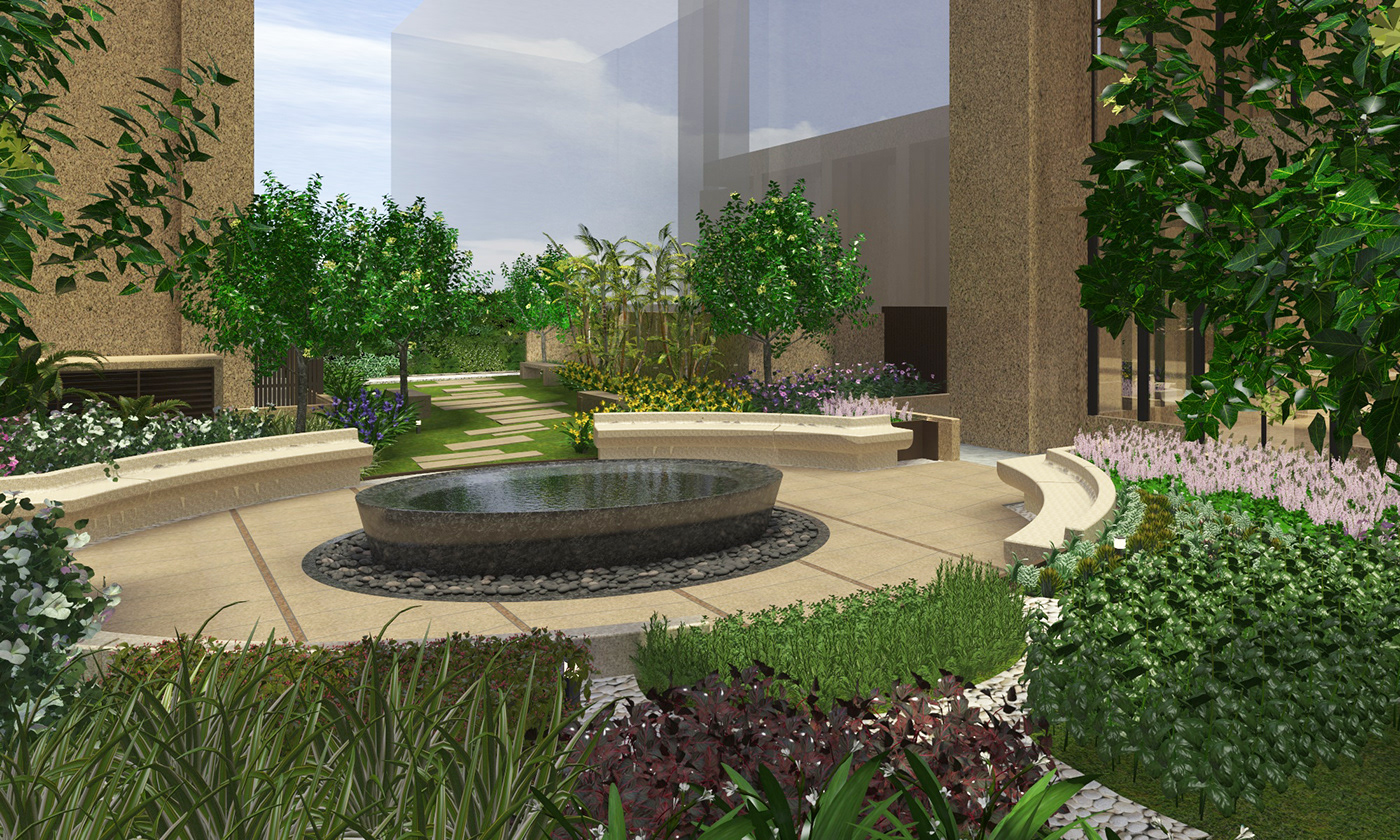 atrium Landscape 3dmax vray garden