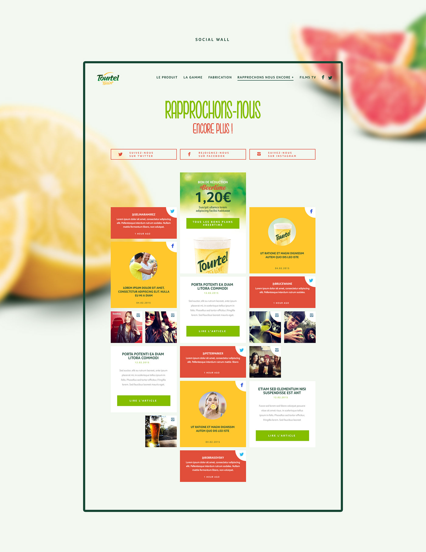 tourtel kronenbourg bigyouth drink fruits fresh lemon Webdesign UI