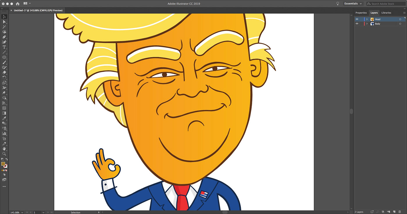 Donald Trump Trump presendent usa stars and stripes POTUS caricature   cartoon