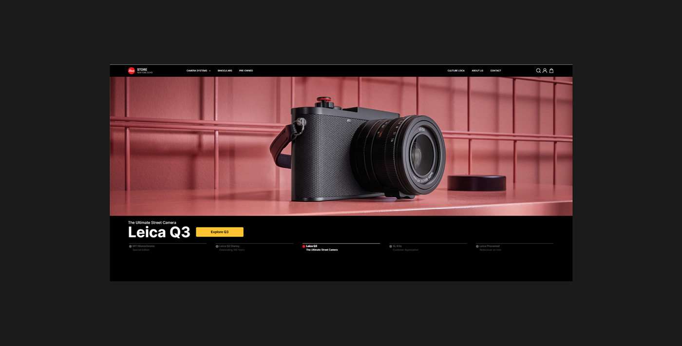 UI/UX Figma user interface store design shop motion design animation  Leica Photography  leicacamera