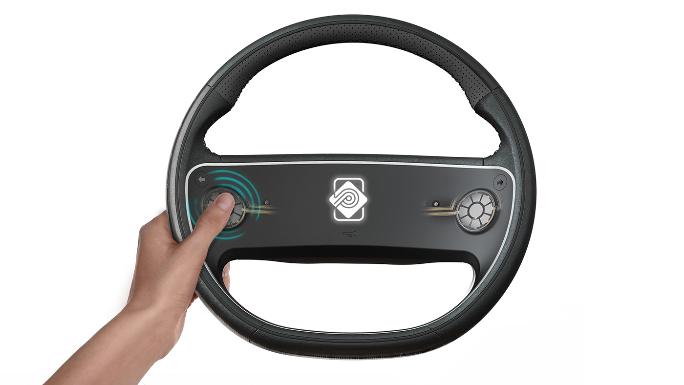 automotive   design industrial design  recycle Sustainable circular economy steering wheel