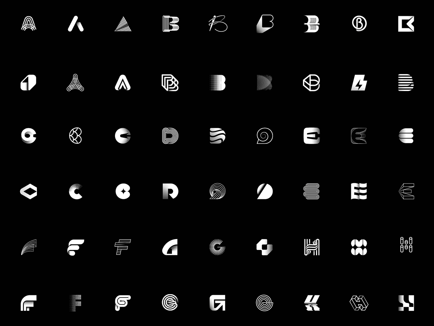 logo letter alphabet branding  Project a b  c  d E F G h Letterform