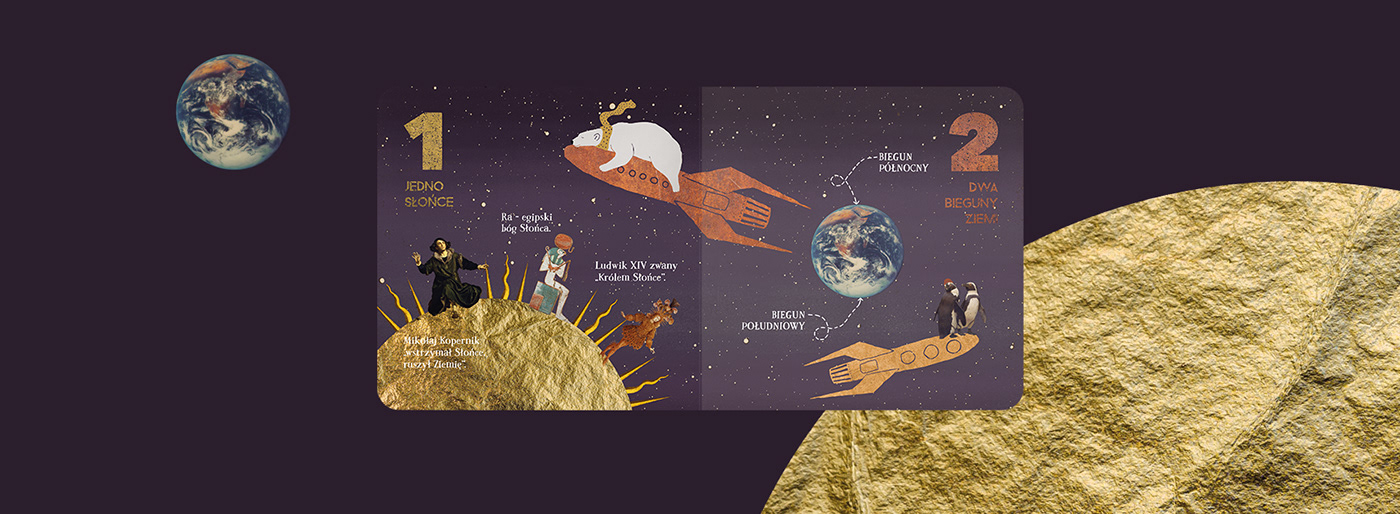 book cover book design children's book children's illustration collage collage art cosmos ILLUSTRATION  moon planet