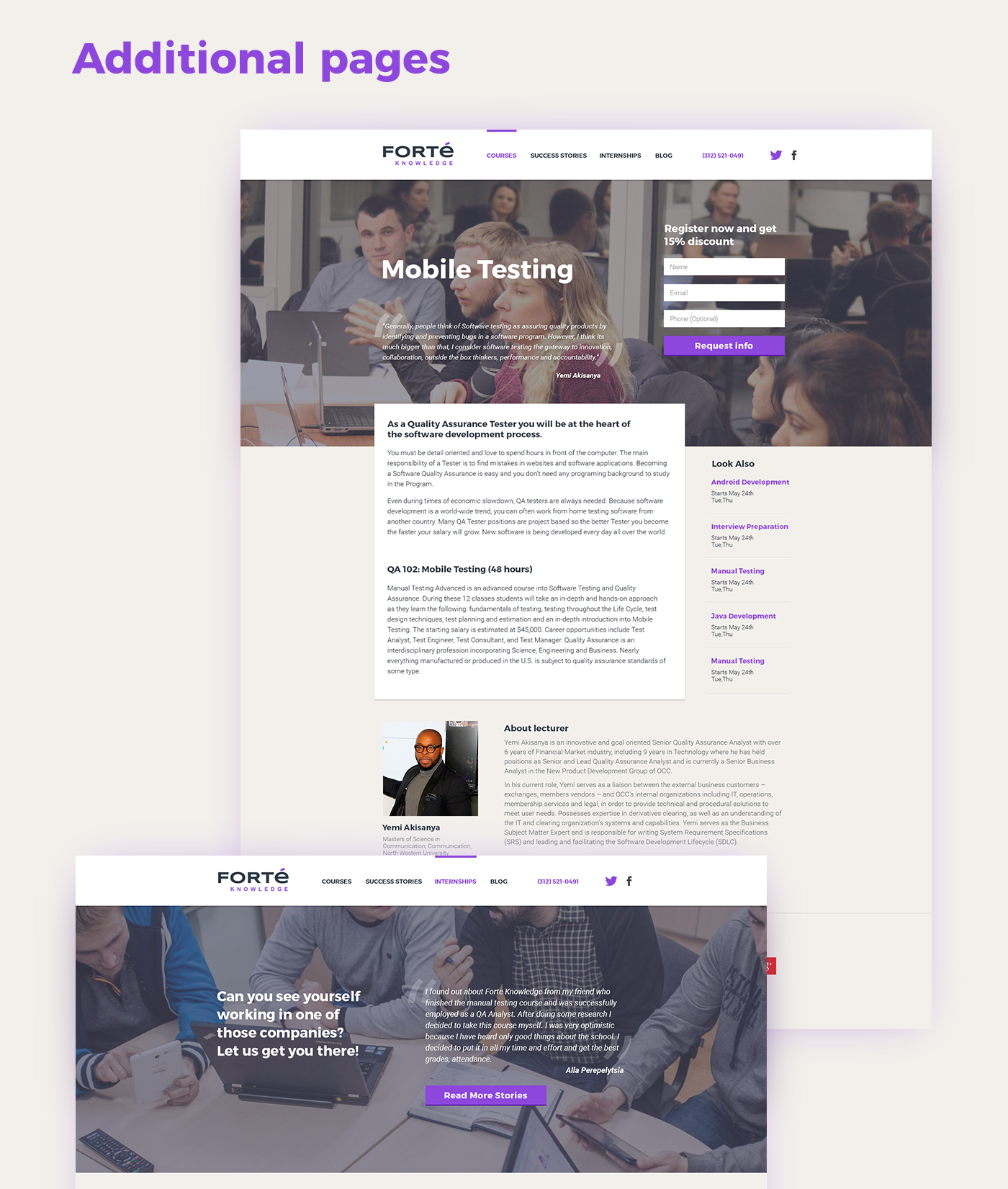 web-design photoshop Website violet courses