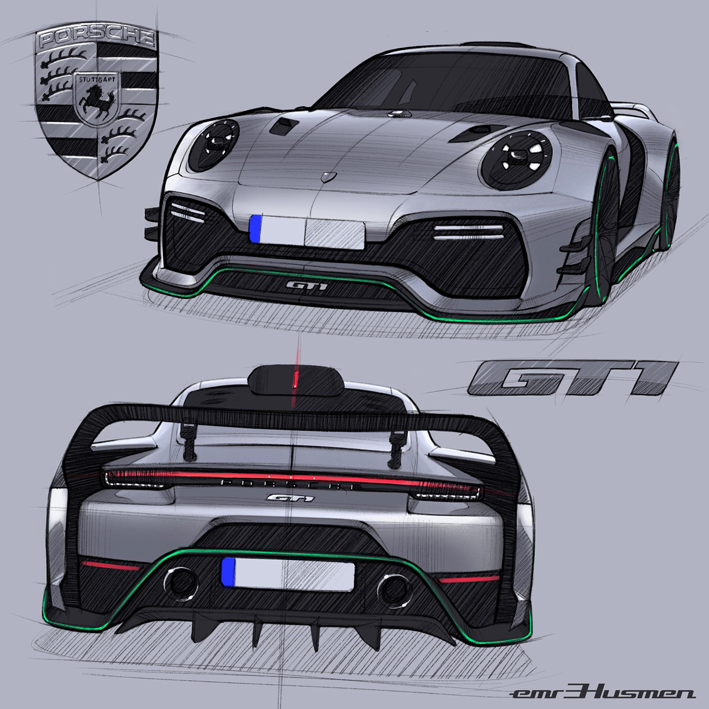 Porsche 911GT1 cardesign concept emrEHusmen tuning