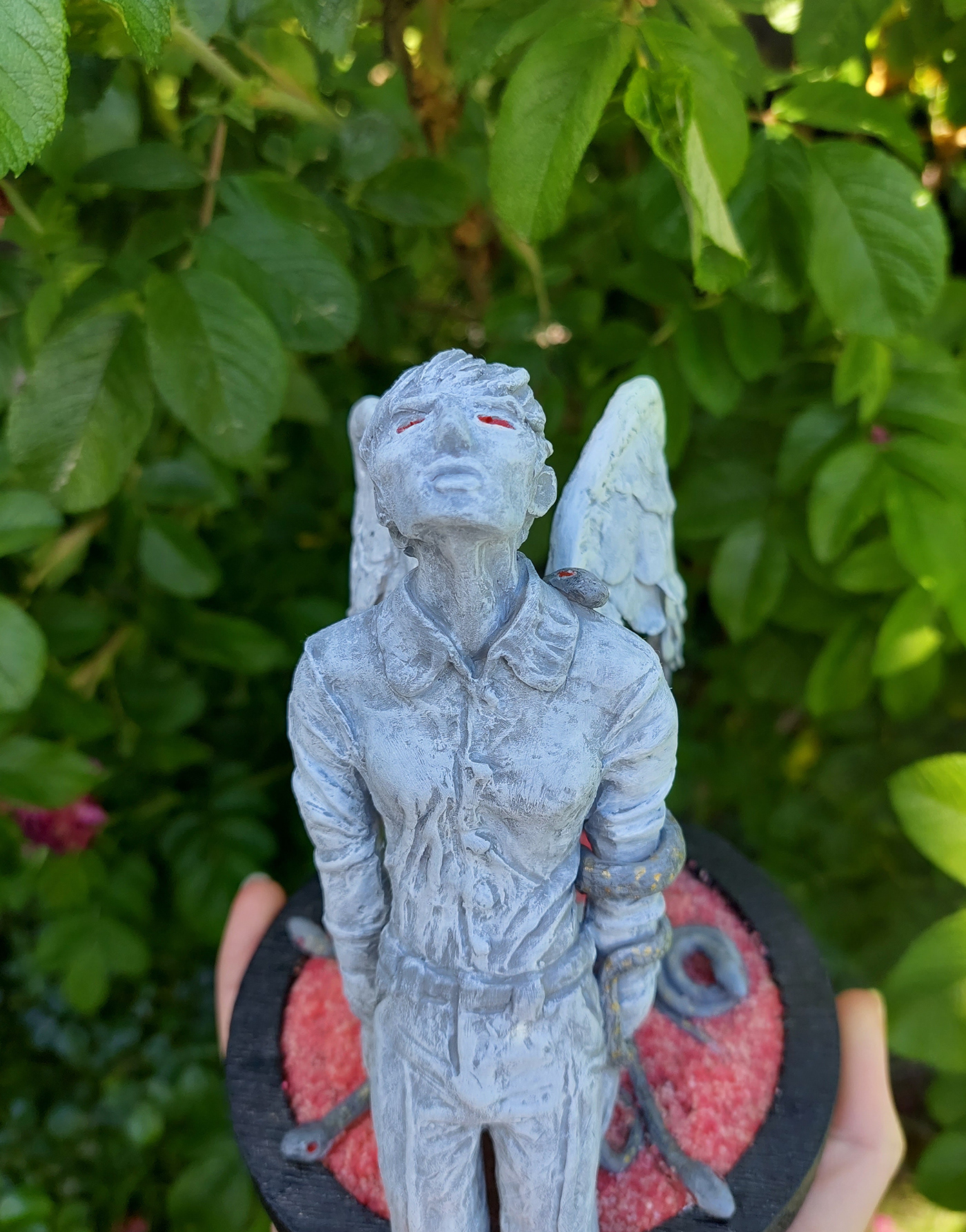 acrylic angel artwork clay modeling 3d Outdoor polymer clay sculpture snake supersculpey