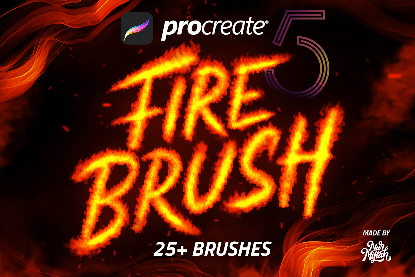 brush brushes fire fire brush Procreate procreate brush procreate brushes bundle lava smoke