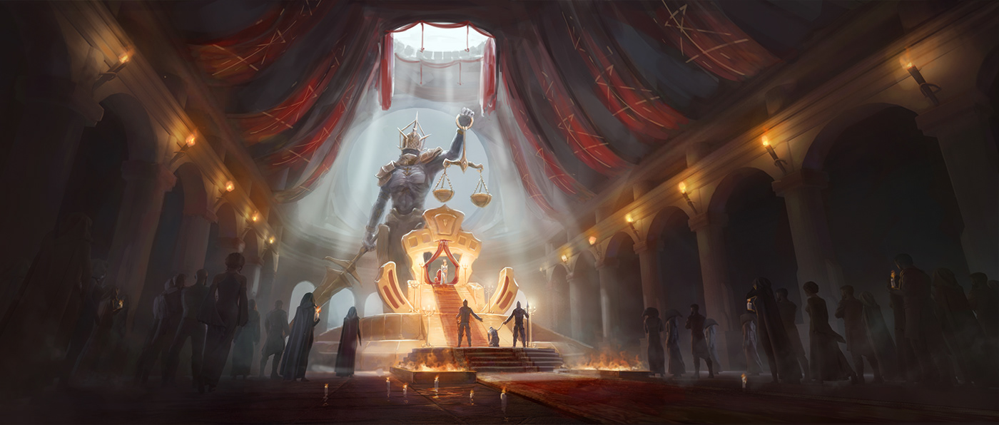 Castle concept art fantasy fantasy art giant ILLUSTRATION  Justice palace queen trone