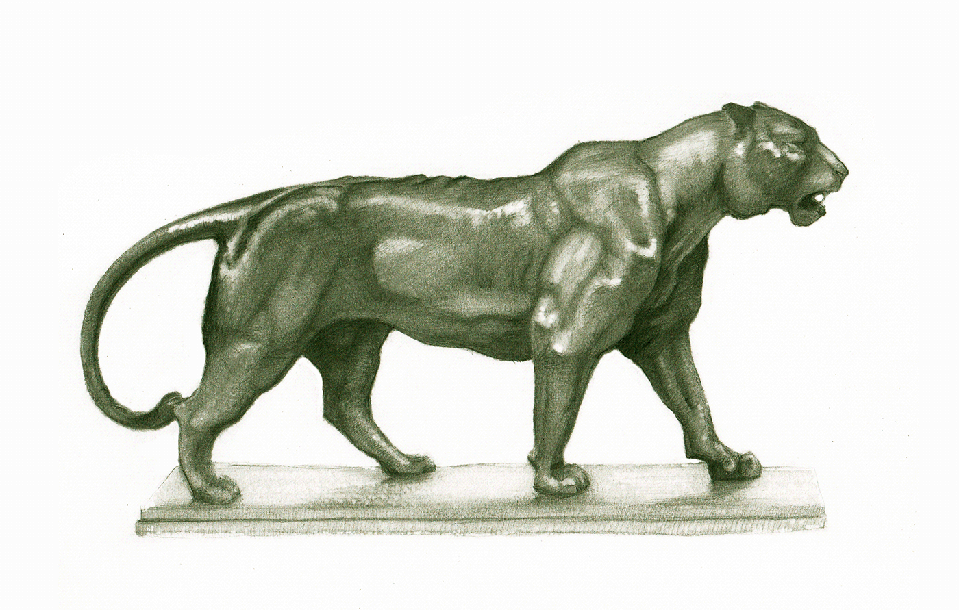graphite sculpture tiger