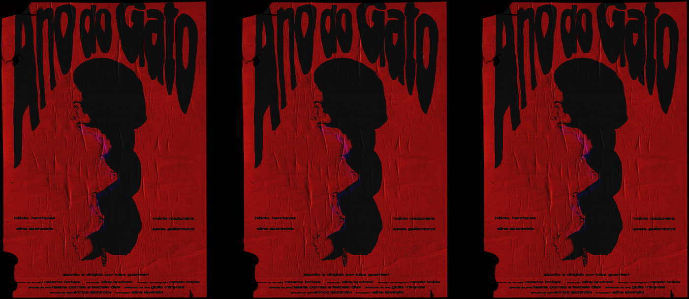 grunge mockup of the poster, repeated three times.