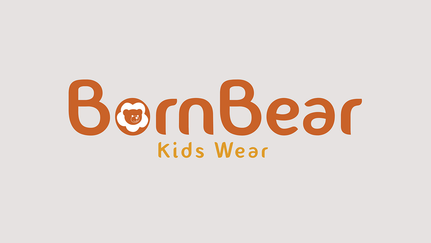 branding  Logo Design kidswear kids animal baby clothing colorful Born bear fashoin