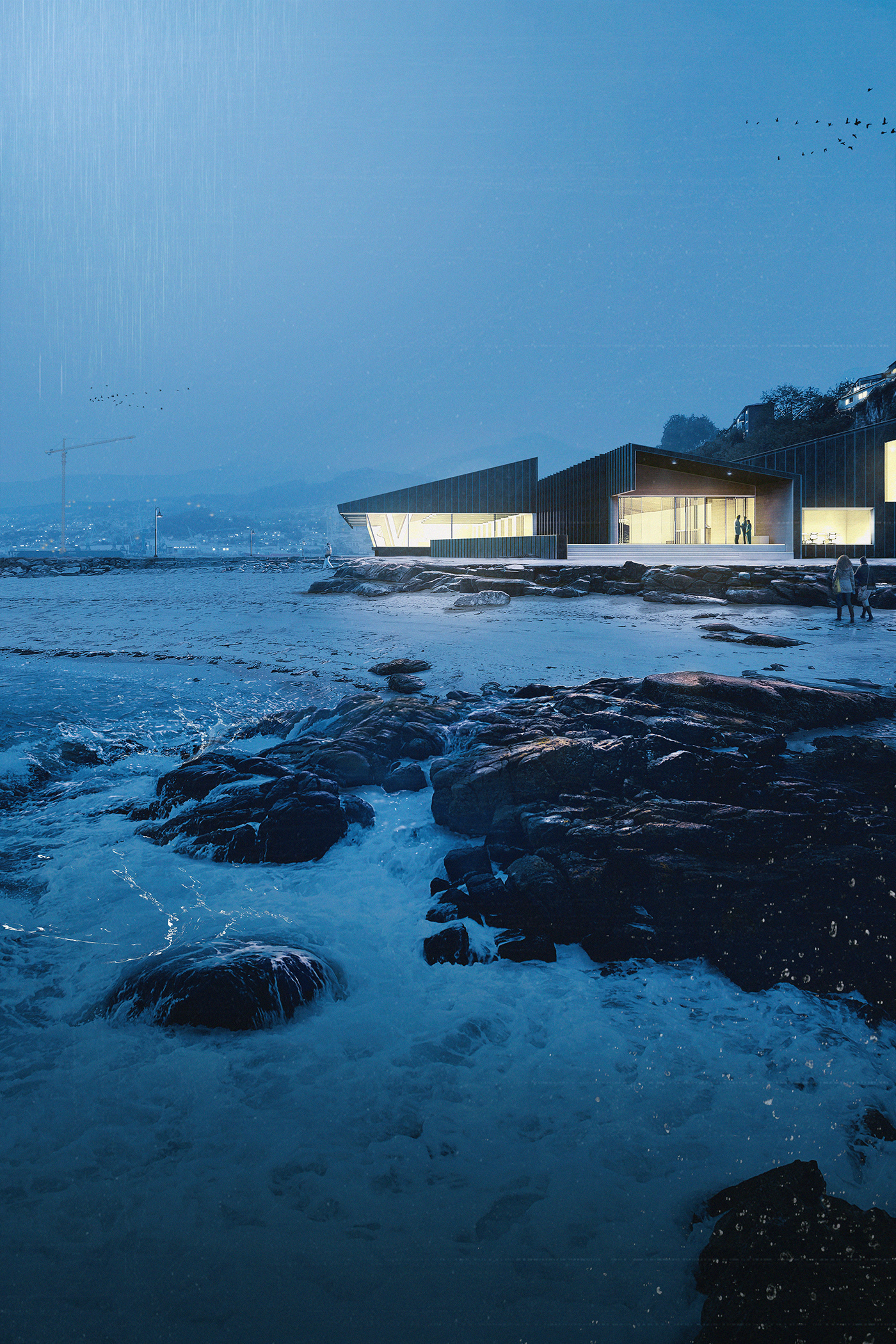 architecture arquitectura beach Galicia laboratory Render science sea Vigo wood