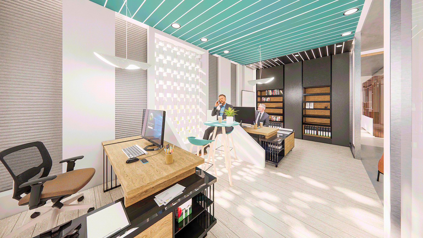interiordesign architecture Office Design office furniture Office Building Office visualization modern 3D Haptics