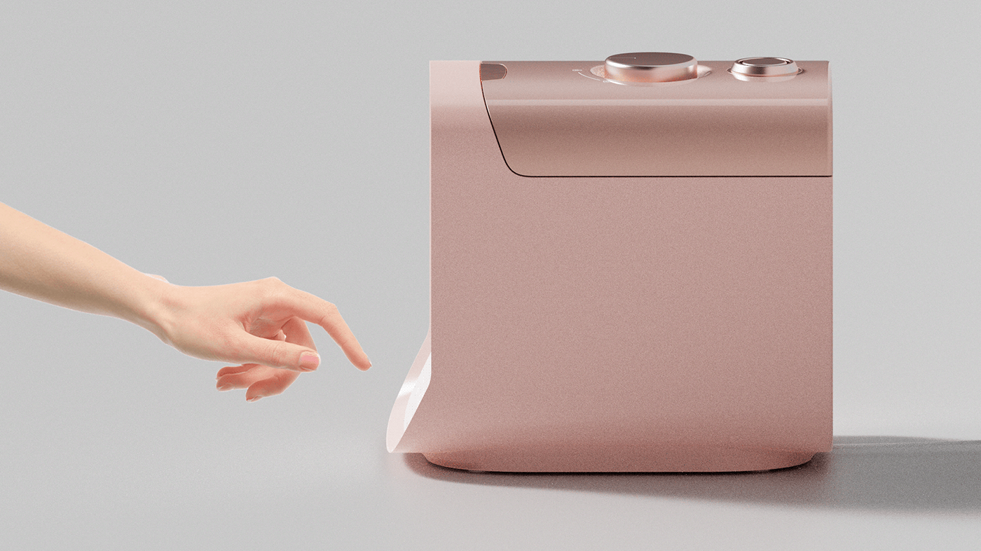 cooker home appliances kitchen pink product design  Rice Ricecooker simple UI designerdot
