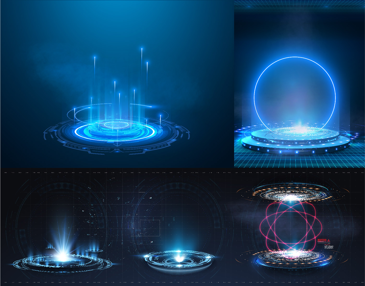 background circle effect futuristic game hologram light Magic   neon Technology