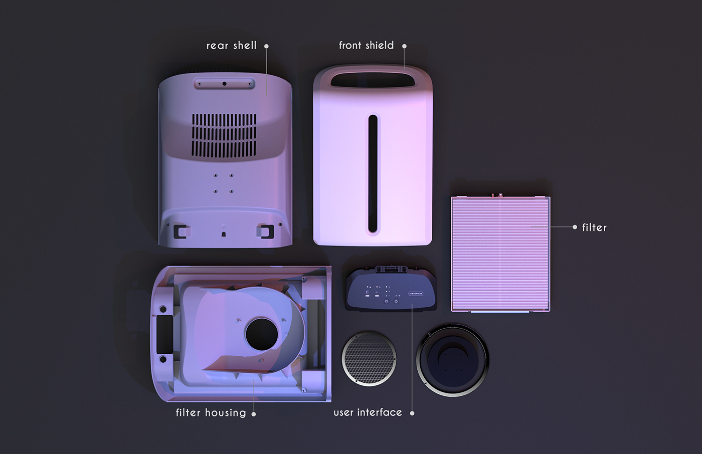 Consumer electronic air purifier industrial design  housewares product design  design for manufacture design product