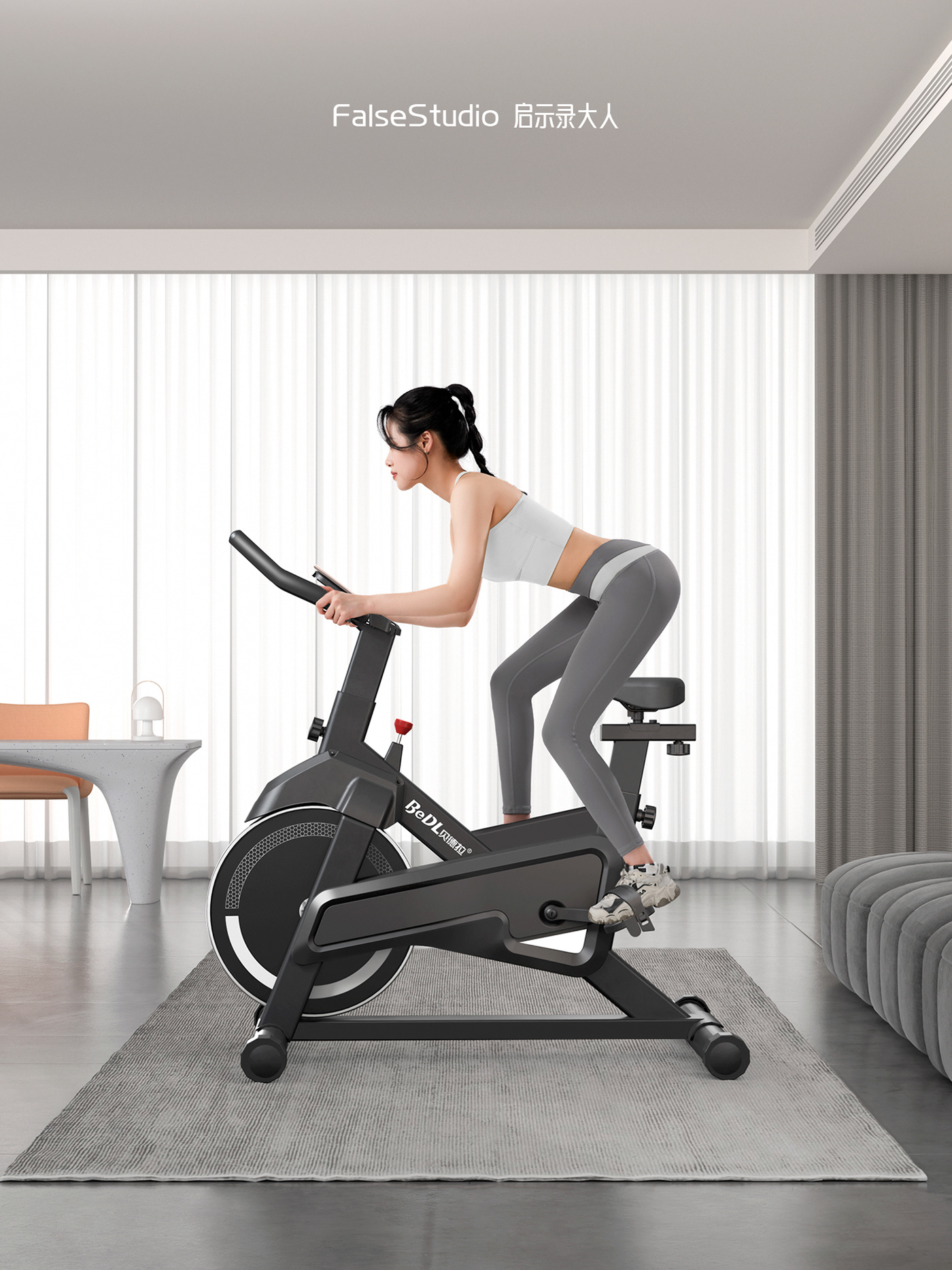 exercise bike fitness products Indoor Sports Model shooting Photography 