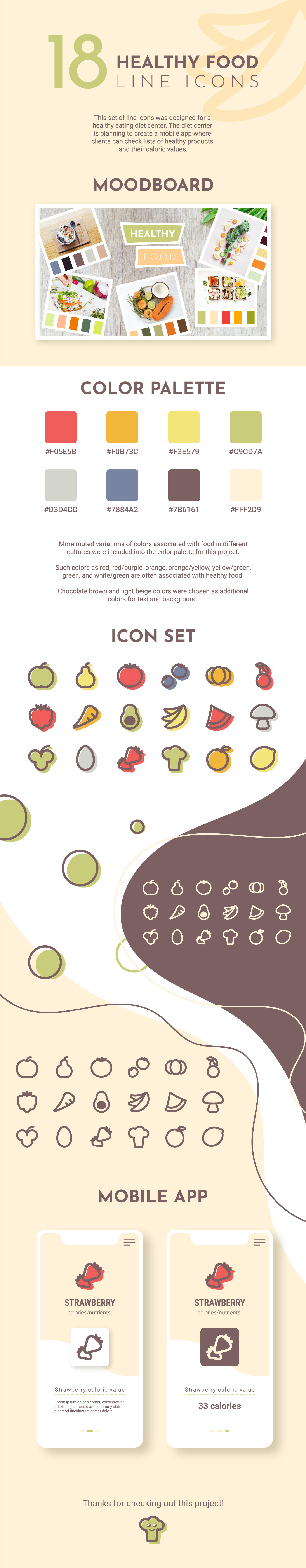adobe illustrator flat Food  Fruit healthy food Icon icons vector vegetables Food Icons