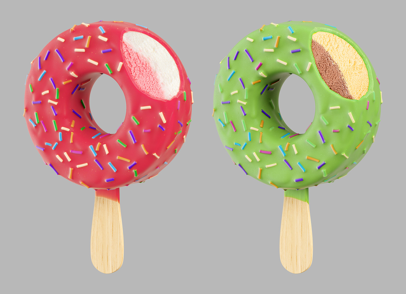 donut ice cream CGI