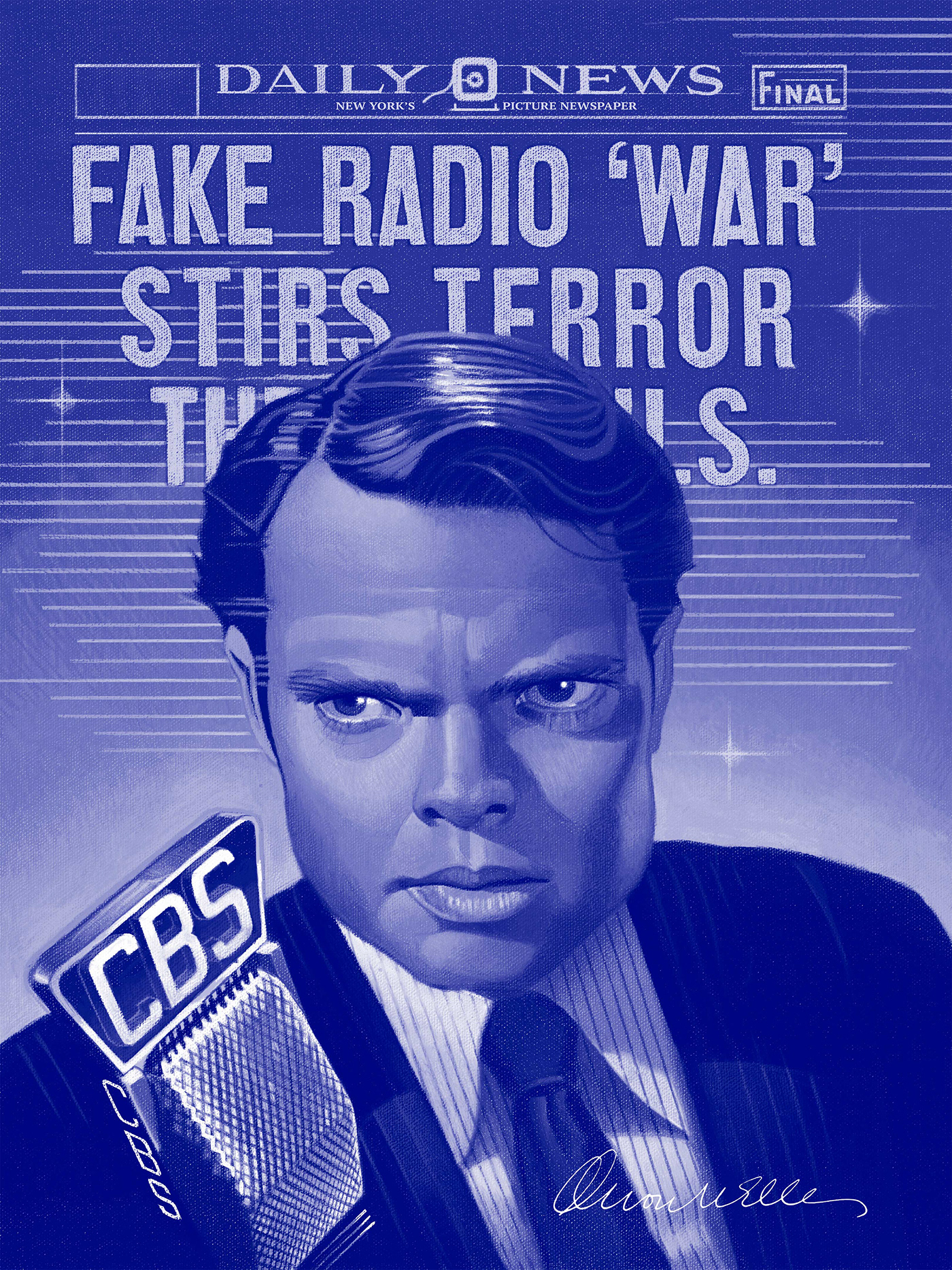 Orson Welles war of the worlds sci-fi fine art wall art aliens art print war of the world