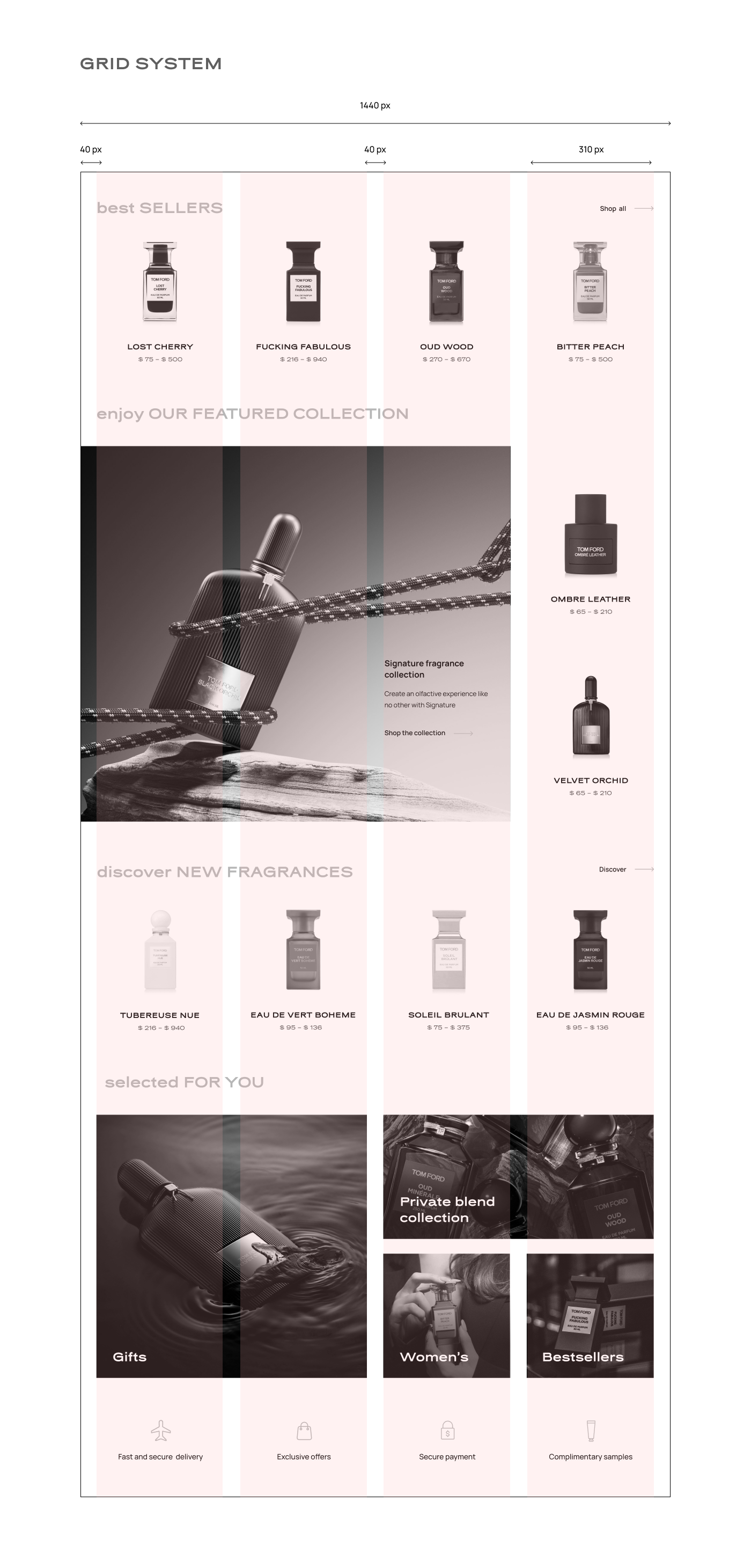 design e-commerce Ecommerce Figma Fragrance perfume redesign UI Web Design  Website